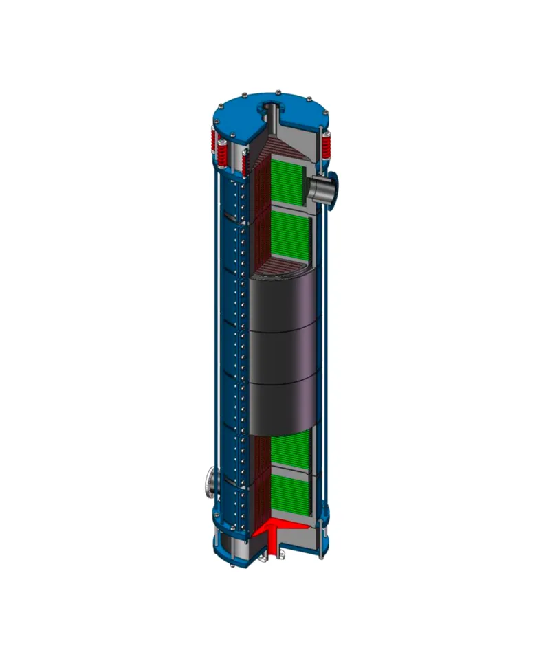 YKZ Type Round Block Porous Graphite Double-Effect Heat Exchanger